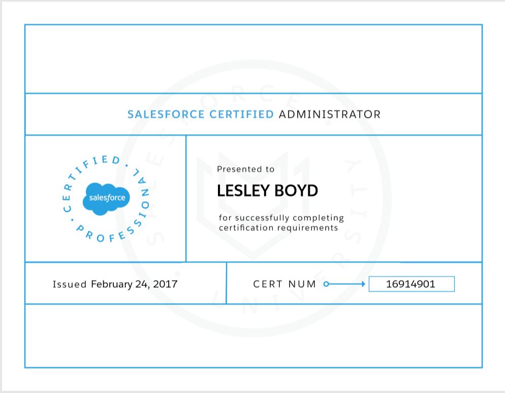 Salesforce Admin Certification