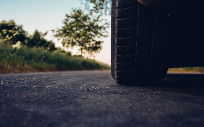 car tire on pavement